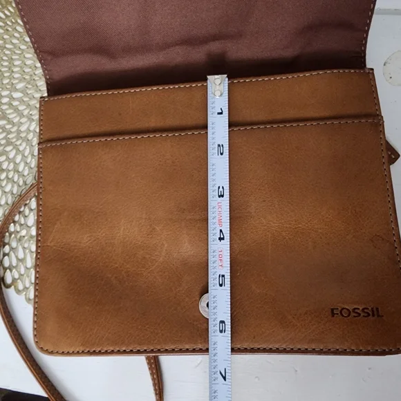 Fossil Brown Leather Crossbody Bag - Picture 13 of 15